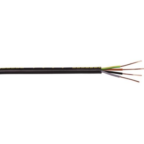 Câble rigide industriel U1000 R2V noir - 4G2,5 mm² - Couronne de 50 m - Sermes