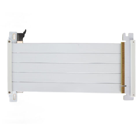 Câble riser PCIe 4.0 x16 haute vitesse, flexible, double face, à 180°, pour carte graphique RTX 4090 et RX 7900 XT, blanc, 20 cm / 7,9 pouces
