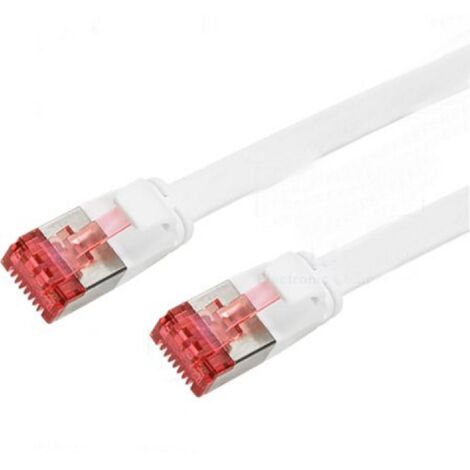 Cable RJ45 cat.6 blinde U-FTP 7.5m plat blanc