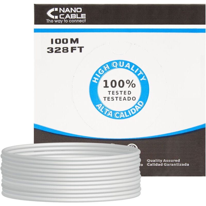 Nano Cable - Bobine 100m Cat5e Câble Utp flexible Gris 10.20.0302-flex
