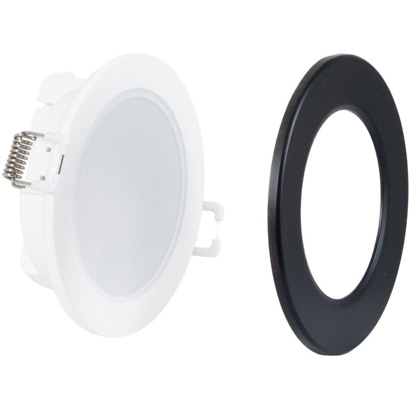Kit Downlight LED extérieur 5W - IP65 - 6500K + Anneau - Noir mat