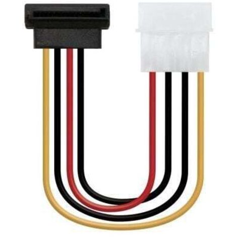 CABLE SATA ALIMENTACION ACODADO 5.25(MOLEX 4PIN)/M-SATA/H 16 CM OEM
