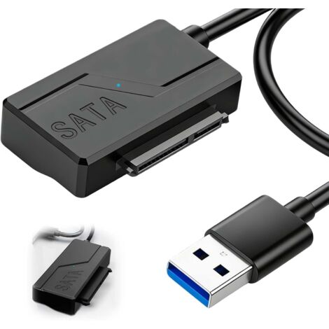Câble SATA USB 3.0, Adaptateur SATA vers USB 3.0 pour Disques Durs HDD/SSD 2,5" et 3,5", 5Gbps Câble Adaptateur Disque Dur Externe Compatible avec Windows, Mac et Linux