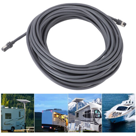[Câble Satellite Rectangulaire] [IP68 Imperméable] Câble de Remplacement Gen3 (V3) pour Starlink avec Clips, 1200 Mbps, 50ft/15.3m, PVC et Cuivre Premium, 1 Câble et 60 Clips