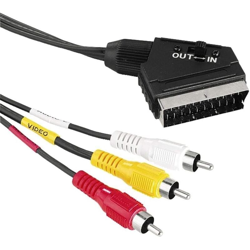 

Cable SCART RCA conmutable 2 M Negro