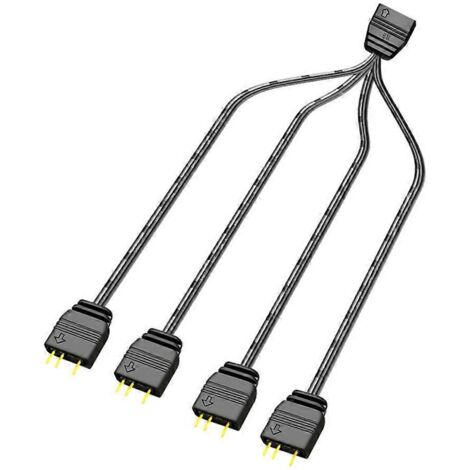 Câble séparateur 1 vers 4 ports pour bande LED RGB, connecteur ARGB 3 broches 5V