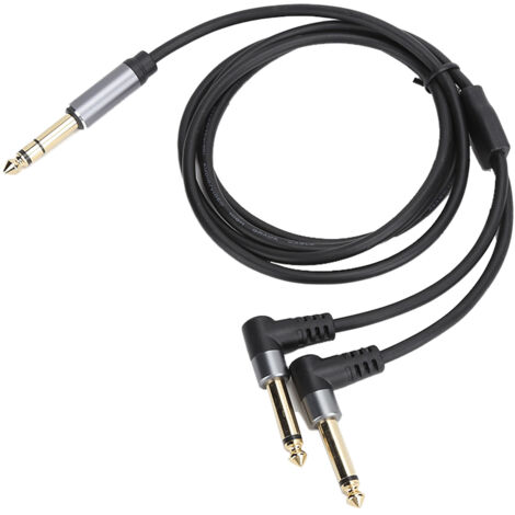 Câble séparateur audio stéréo vers mono 6.35mm mâle-mâle, longueur 1.5m, adaptateur de connexion