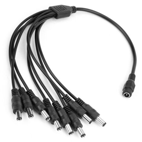 Câble séparateur d'alimentation 1 femelle vers 8 mâles 12V DC pour caméra de surveillance