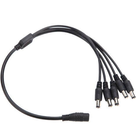 Câble séparateur d'alimentation 5.5x2.1mm, 1 prise femelle vers 5 fiches mâles, pour caméras de surveillance et extensions électriques