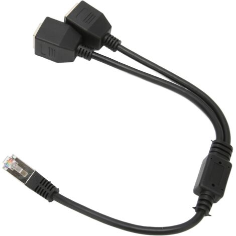 Câble séparateur RJ45 Ethernet 1 mâle vers 2 femelles, transmission stable et rapide Cat5 pour routeur modem