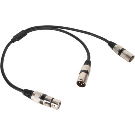 Câble séparateur XLR femelle à double mâle, sans bruit et à faible perte, pour microphone, table de mixage et enceintes, 1,6 pieds