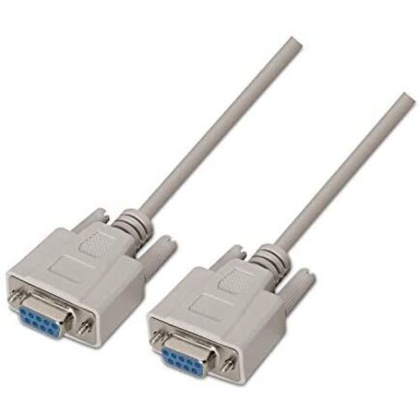 Cable Serie NULL Modem Aisens A112-0067/ DB9 Hembra - DB9 Hembra/ 1.8m/ Beige