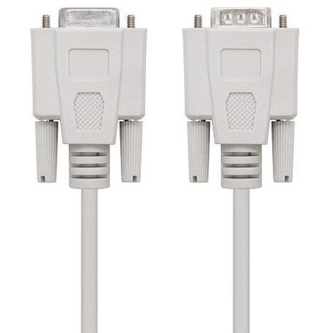 Cable serie null modem DB9 hembra -DB9 hembra 1.8 M Beige