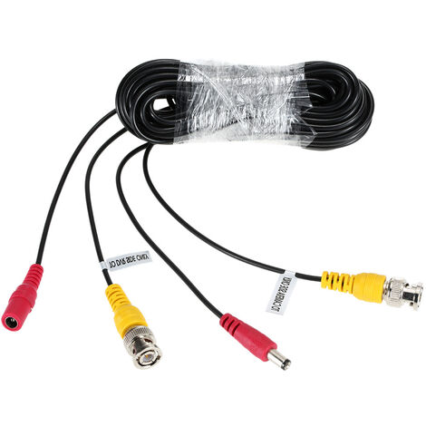 Câble siamois d'alimentation vidéo BNC de 32 pieds (10 m) pour kit DVR de caméra de surveillance
