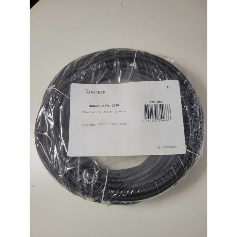 Câble solaire 10 mm2 avec connecteurs MC4 - Longueur 20 m