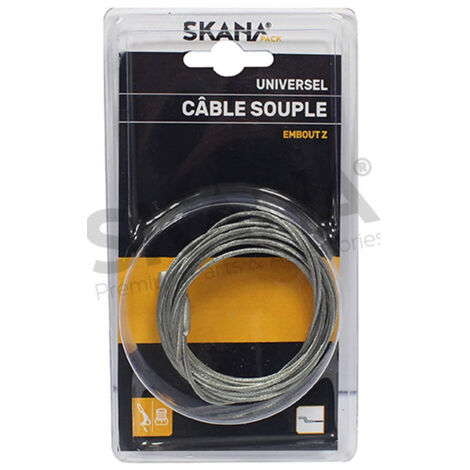 Câble Souple ø : 1,4 Mm Avec Embout Forme En Z. Longueur Câble : 2,5 M.