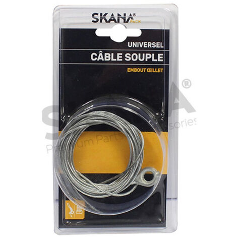 Câble Souple ø : 1,5 Mm Avec Embout œillet ø : 6,35 Mm. Longueur : 2,5 M.
