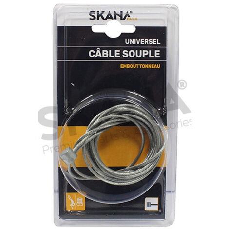 Câble Souple ø : 2 Mm Avec Embout Tonneau 9 X 9 Mm. Longueur : 2,5 M.