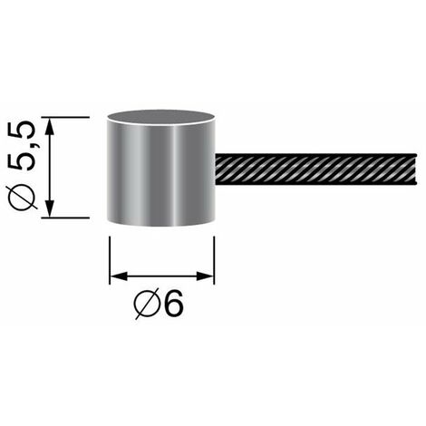 Câble souple à embout tonneau 6mm x 5,5 mm – Longueur 2500 mm – Pour câblage électrique en espaces confinés – 19 fils pour connexion fiable