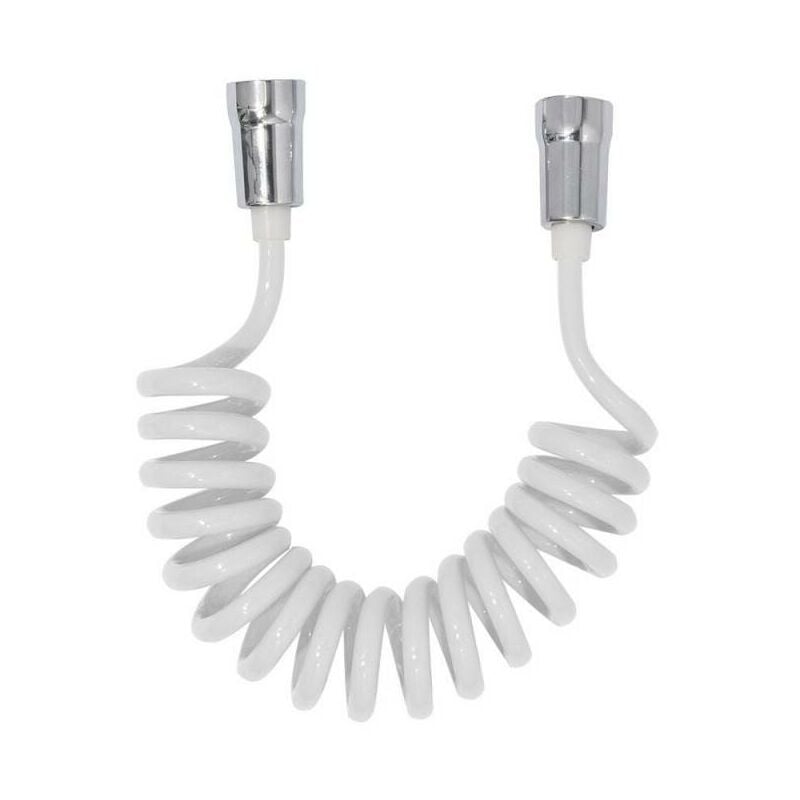 Câble souple blanc, extensible avec ressort, longueur maximum 150 cm.