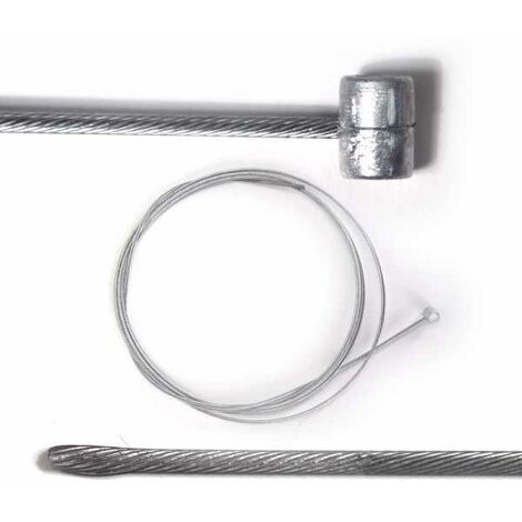 Câble souple, corde à piano. Diamètre 2,5 mm. L : 2,5 m.  Tête 9 x 10 mm