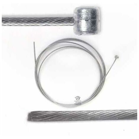 Câble souple, corde à piano. Diamètre 2,5 mm. Longueur 2,5 m. Tête 7,8 x 8,1 mm