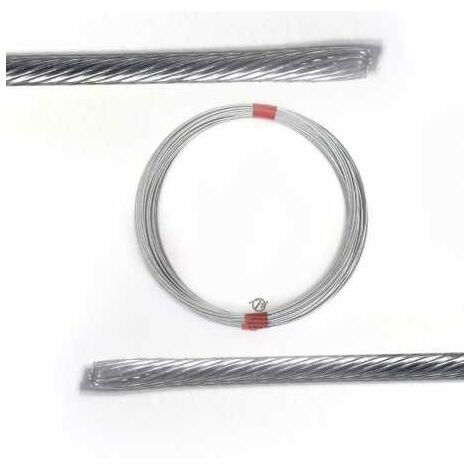 Câble souple, corde à piano. Diamètre : 2,5 mm. Rouleau 25 m