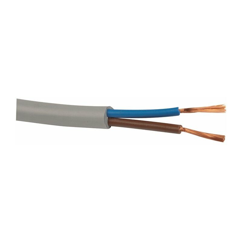 Lynelec - Câble souple domestique H05 vv-f gris - 2x0,75 mm² - Couronne de 50 m