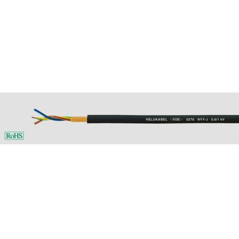 Câble souterrain HELU 32066 NYY-J 7 G 1.5 mm² noir 50 m