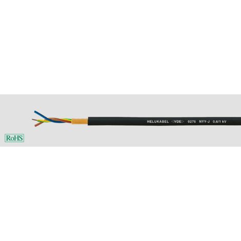 Câble souterrain Helukabel 32024 NYY-J 3 G 2.5 mm² noir 50 m D837011