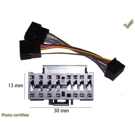 CABLE SPECIFIQUE AUTORADIO ISO CLARION 16pins 30x13mm CZ