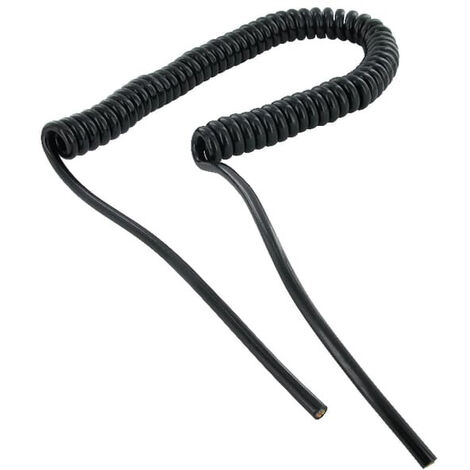 Câble spiralé électrique 2 fils 1,5mm² – Longueur 10m – Gaine en polyuréthane résistante aux UV et à la chaleur – Pour applications industrielles - KAS1003
