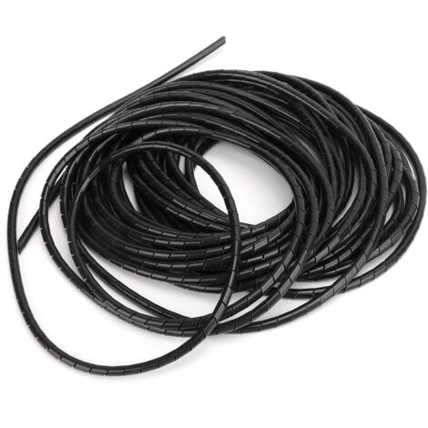 Câble Spiralé Flexible pour Organisation et Gestion des Fils en Salle Informatique Noir - Φ12, Longueur 5m
