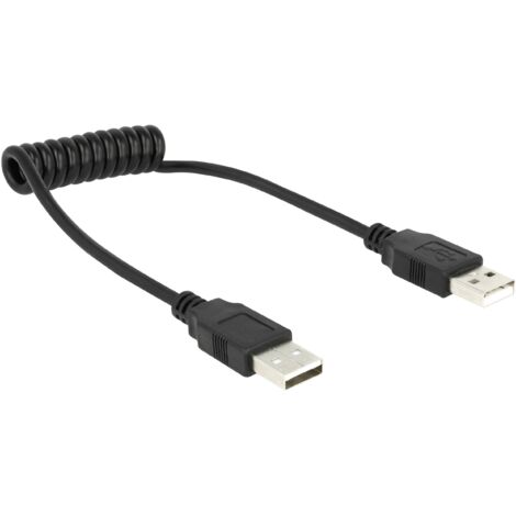 Câble spiralé USB CONRAD 2.0-A noir 20 à 60 cm Y06007