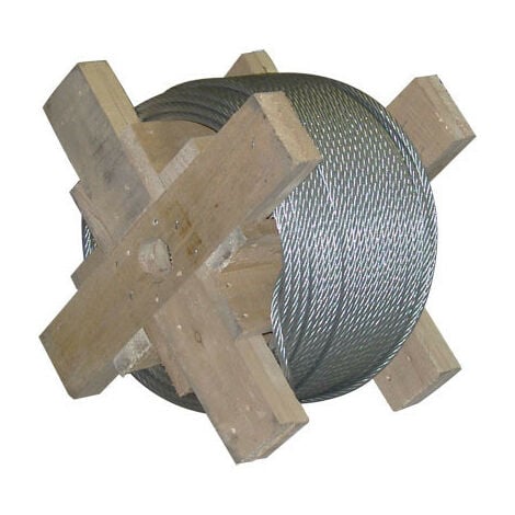 Câble standard 6 torons de 19 fils - Ame métallique - Acier galvanisé Ø 10  mm - Touret 50 m - Rupture 6535 kg : Câbles Promeca