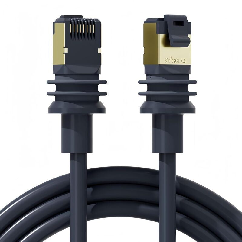 Câble Starlink Gen 3 RJ45 Rectangulaire Satellite V3 Kit (82FT/25M) Câble de Remplacement, Rallonge avec Embout Anti-Poussière Accessoires Starlink