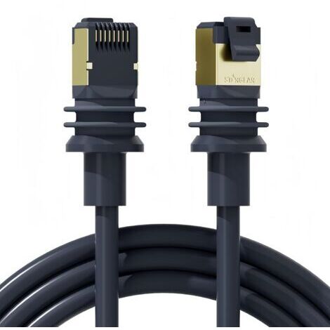 Câble Starlink Gen 3 RJ45 Rectangulaire Satellite V3 Kit (16,4FT/5M) Câble de Remplacement, Rallonge avec Embout Anti-Poussière Accessoires Starlink Étanche Gris VITESSES JUSQU'À 2000 Mbps