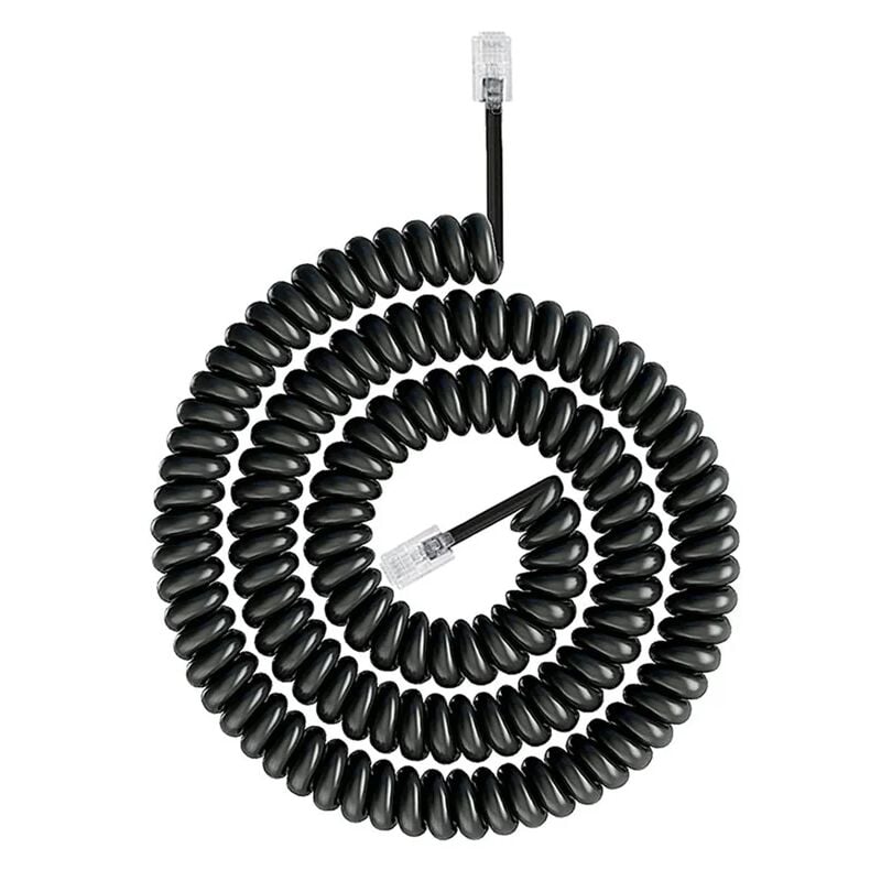 

Cable telefonico espiral 4 hilos rj10 2 M Negro
