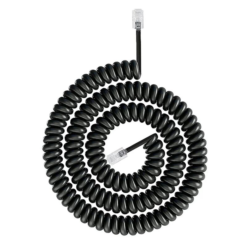 

Cable telefonico espiral 4 hilos rj10 7 M Negro