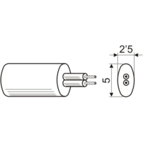Cable telefónico manguera plana 100 m longitud color marfil Electro Dh 49.050/2/M 8430552031962