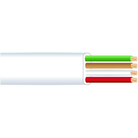 Cable telefónico plano 4 vias blanco euro/m