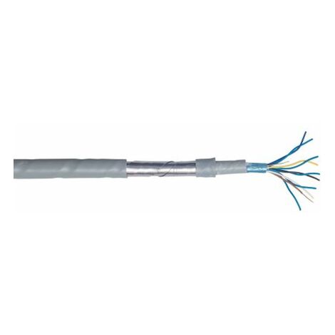 Câble téléphonique CAE Groupe 10 conducteurs, 24 AWG 5 paires, L 100m, Armé feuillard acier Gris, Gaine PVC ( Prix pour Bobine de 100 Mètres )