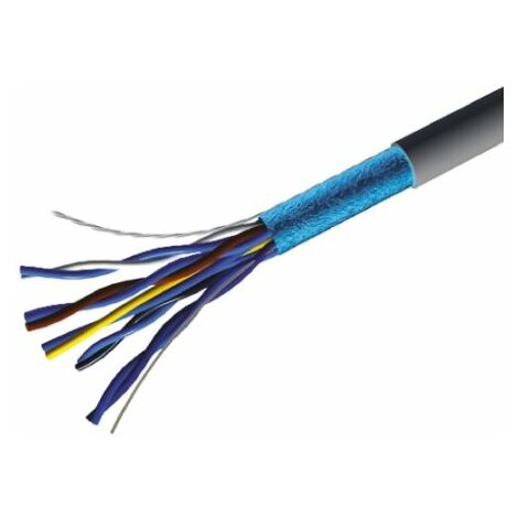 Câble téléphonique CAE Groupe 10 conducteurs, 24 AWG 5 paires, L 100m, Blindé Ruban aluminium Gris, Gaine PVC ( Prix pour Bobine de 100 Mètres )