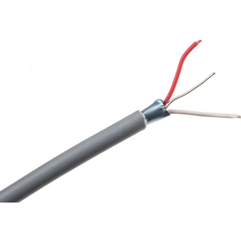 Câble téléphonique CAE Groupe 2 conducteurs, 24 AWG, 1 Paire, L 100m, Blindé Ruban aluminium Gris, Gaine PVC ( Prix pour Bobine de 100 Mètres )