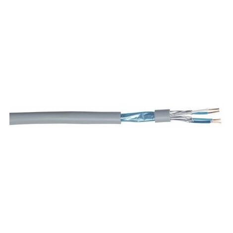 Câble téléphonique CAE Groupe 4 conducteurs, 24 AWG 2 paires, L 100m, Blindé Ruban aluminium Gris, Gaine PVC ( Prix pour Bobine de 100 Mètres )