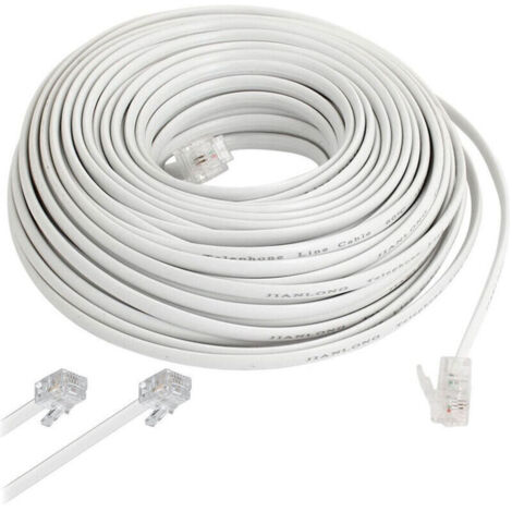 Câble téléphonique modulaire 10 mètres 10 RJ11 pour modem ADSL -