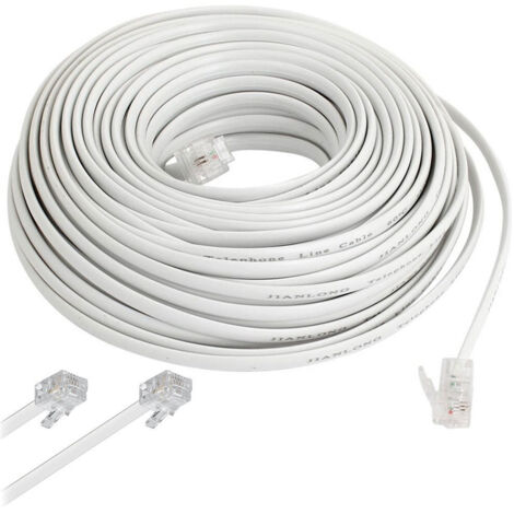 Câble Téléphonique Mt 10 Mètres 10 Rj11 Modular Téléphone Modem Plug Adsl