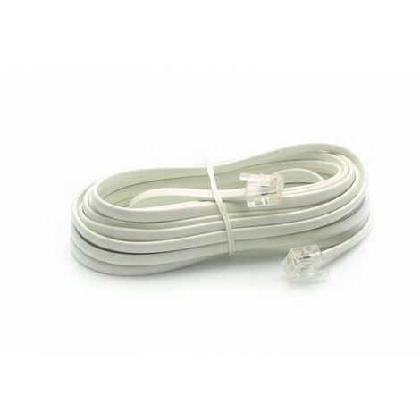 Cordon Torsadé blanc 5m câble ADSL 2+ avec connecteur RJ11