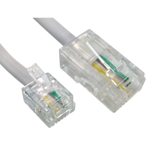 Câble téléphonique RS PRO, L 2m, Blindé Blanc, Gaine PVC ( Prix pour 1 )