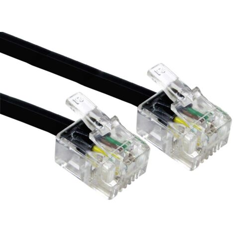 Câble téléphonique RS PRO, L 3m, Blindé Noir, Gaine PVC ( Prix pour 1 )
